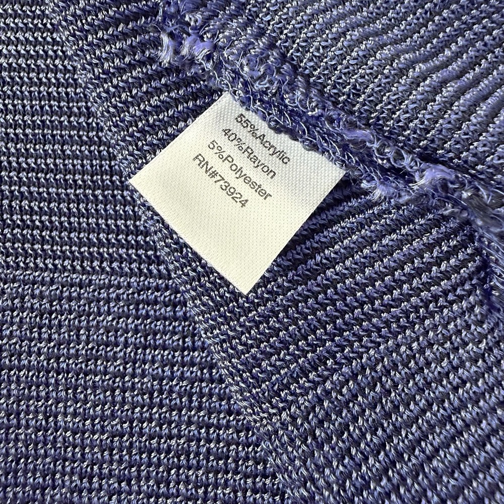 Ming Wang Cardigan Womens Medium Blue Purple Knit Church Professional Jacket - Picture 6 of 9